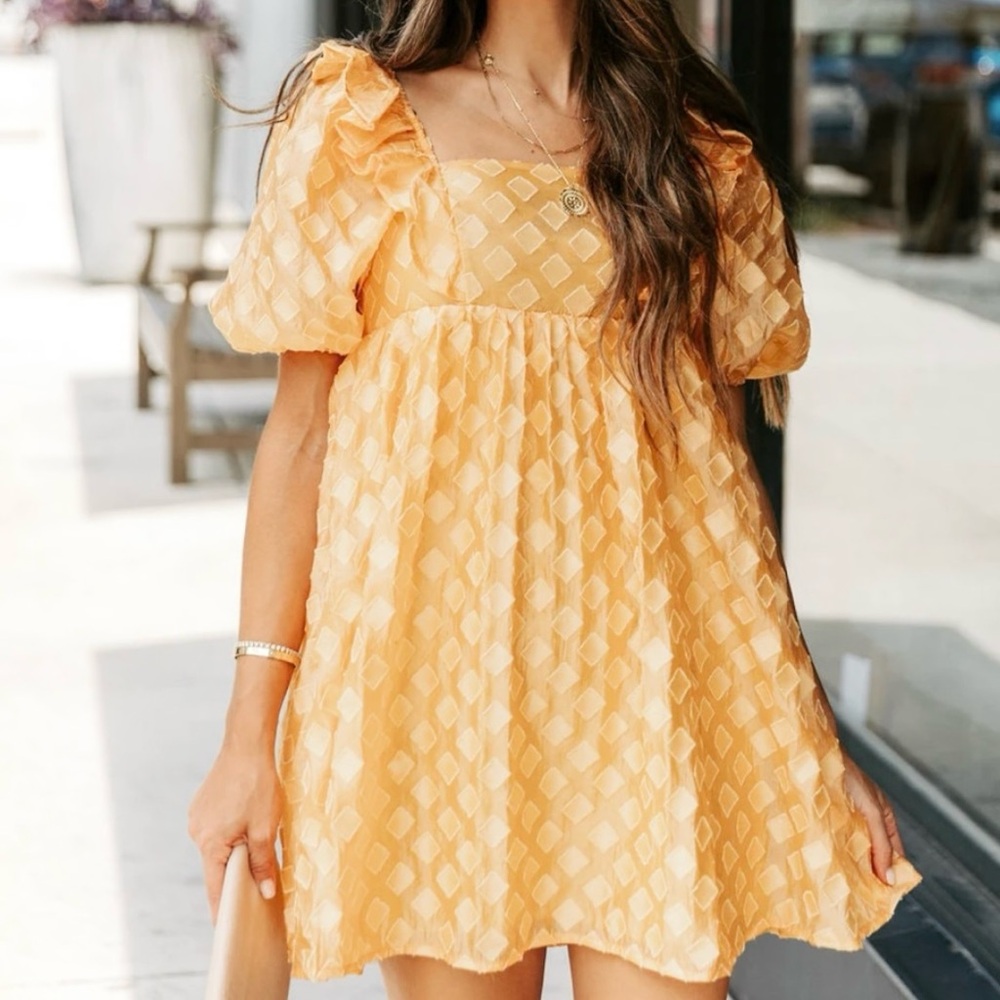 Storia Unforgettable Sunrise
Textured Babydoll Dress Size Medium m - Picture 6 of 11